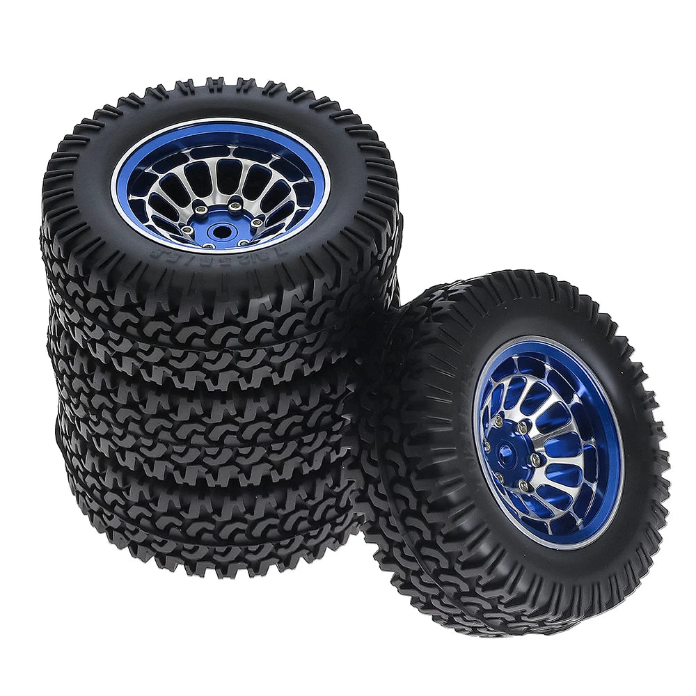 1.55-inch Metal Wheel Hub+rubber Tire For 1/10 Rc Rock Crawler Cars Axial 90069 Rgt Rc4wd D90 Cc01 Tf02 Lc70