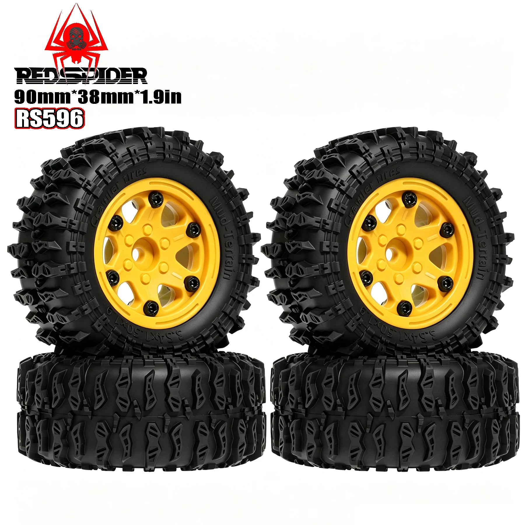 1/12 - 1.9" Beadlock Wheel & Tires Set