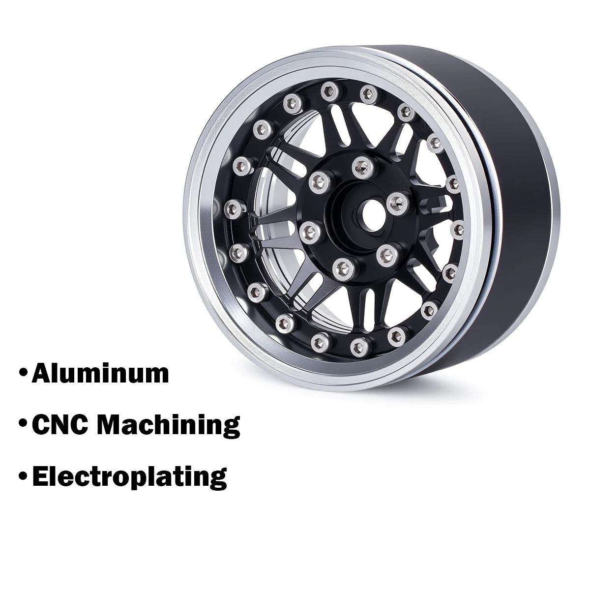 1.9" Aluminum Beadlock Wheels - Adjustable Offset Wheel Rims for 1/10 RC Crawler, Fits TRX4, Axial SCX10, Redcat GEN8, RC4WD D90