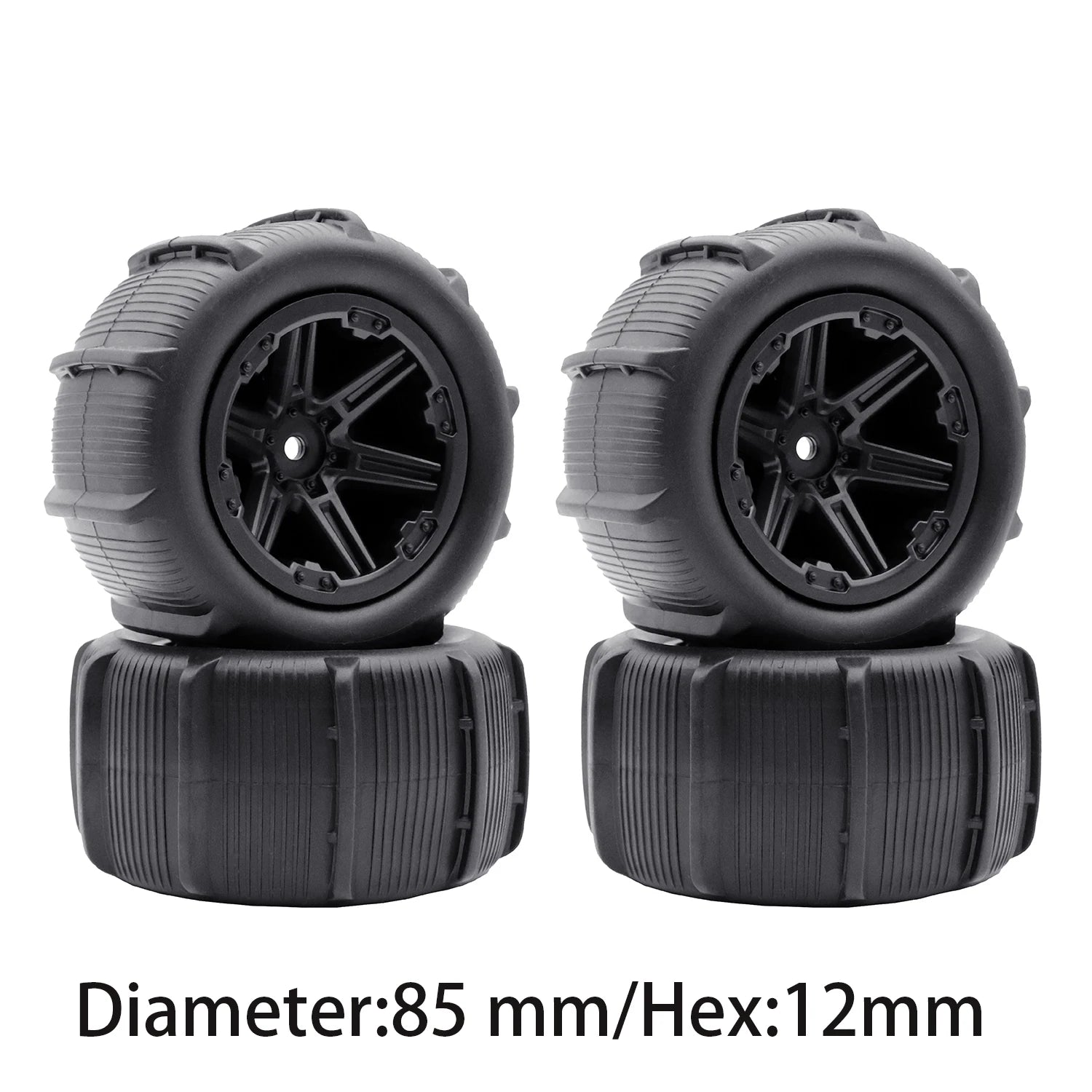 4PCS Wheel & Tires - 12mm Hex