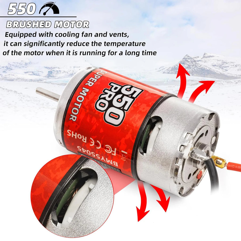 RC Surpass Hobby 550 Brushed Motor 10-65T – High Torque for 1/10 RC Rock Crawler & Off-Road Vehicles RC Part
