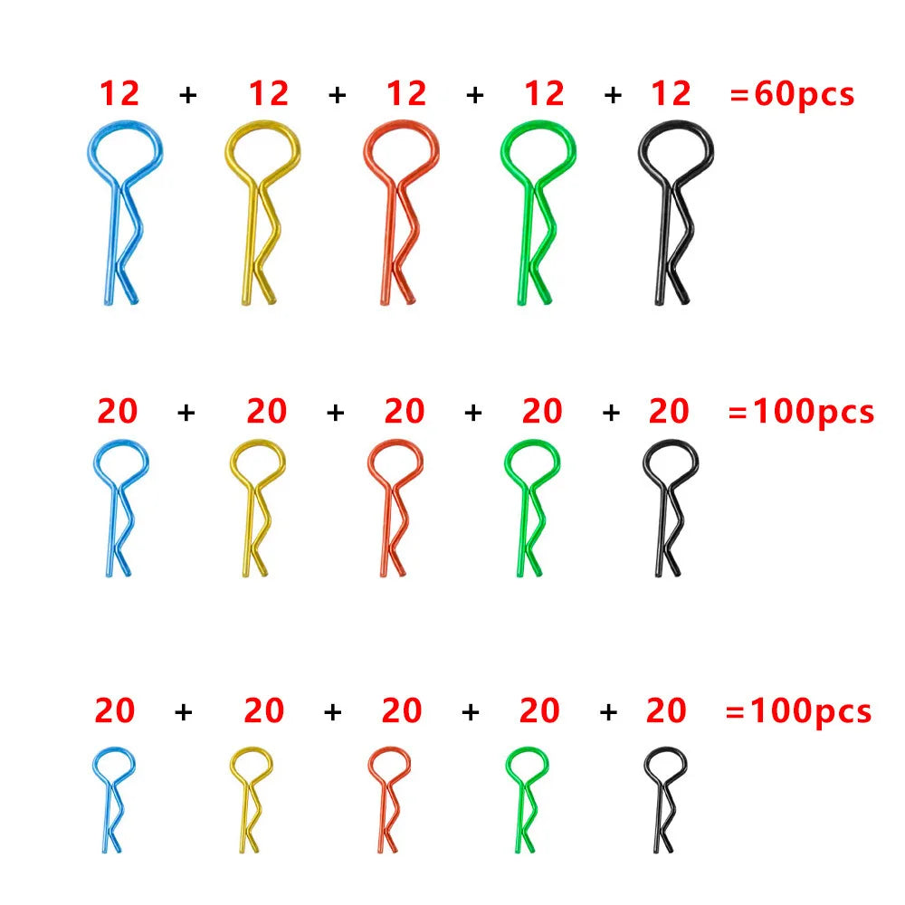 260pcs Rc Car Parts 1/8 1/10 1/12 1/14 1/16 RC Car Shell/Body Clips