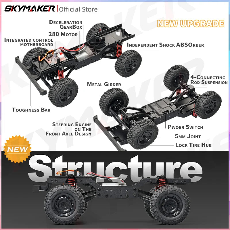 1:12 RC Car MN99s MN98 4WD Rock Crawler Remote Control Truck Toy