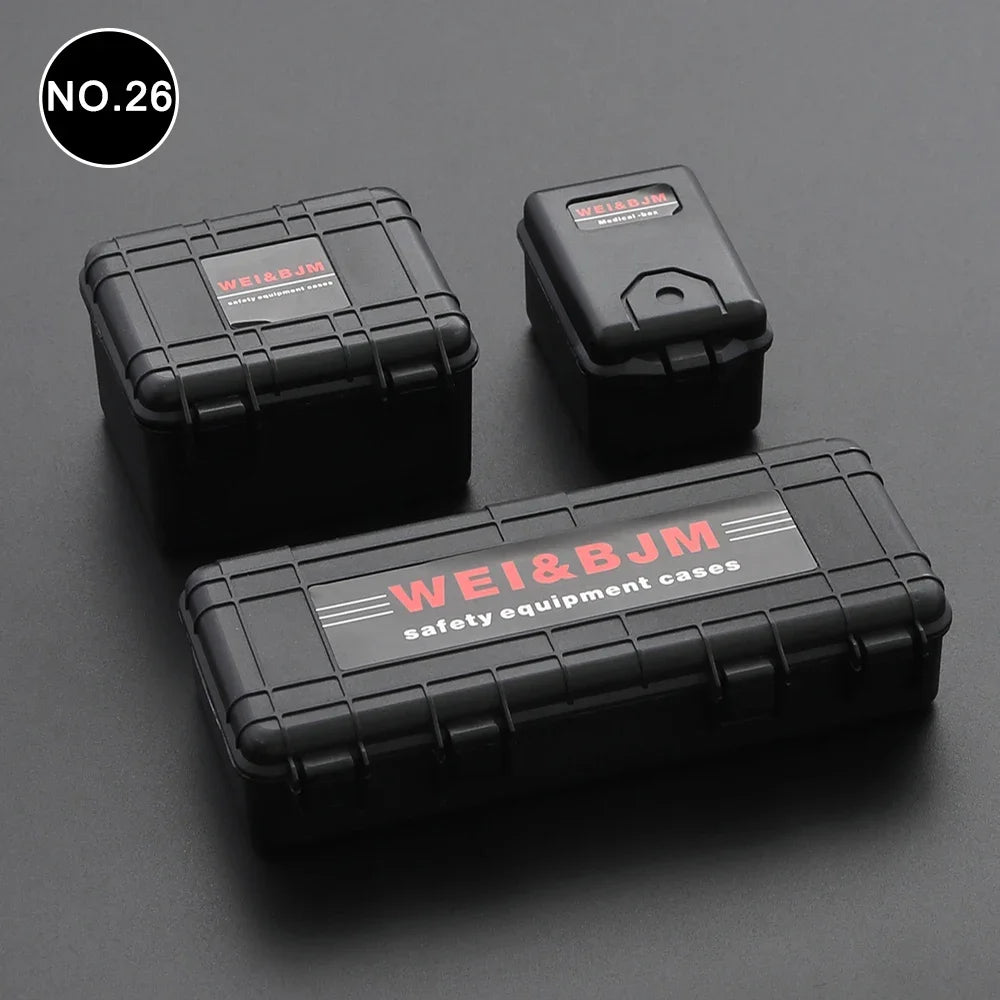 RC 1/10 Scale Garage Decoration  Jerry Can, Bucket, Shipping Case, Ladder, Metal Shovel