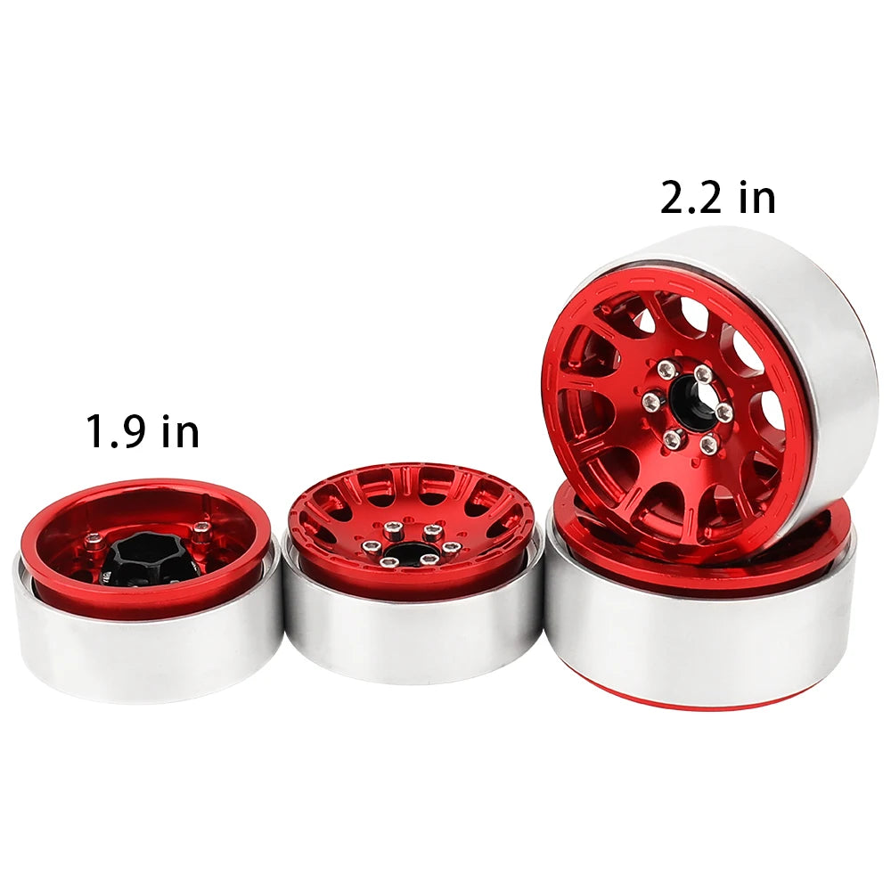 2/4Pcs 1/10 RC Car 1.9/2.2 Inch Beadlock Wheel Hub Rim Rims Aluminum Alloy for TRX4 TRX6 Axial SCX10 III AXI03007 GRT EX86190