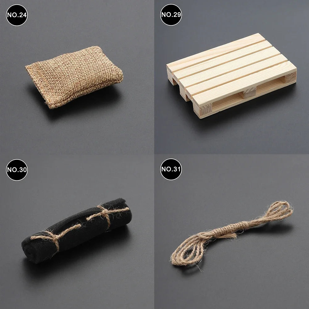 RC 1/10 Scale Decoration Garage Series Toys Jerry Can Bucket Shipping Case Ladder Metal Shovel Tool for RC Car TRX4 SCX10 WPL ZW