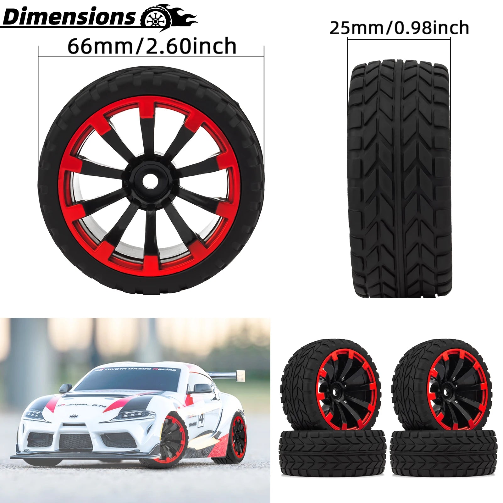2.55" wheel & Tire - 12mm Hex