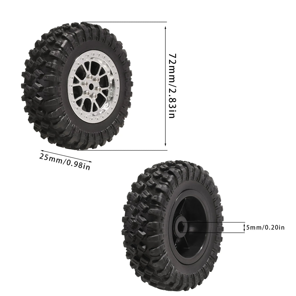 4 Pcs/Set RC Rubber Tyre 70mm 1/12 Tires Wheel Compatible for 1:12 RC Car Racing Car MN90 MN91 MN99 MN99S 1:16 WPL C14 C24 C54