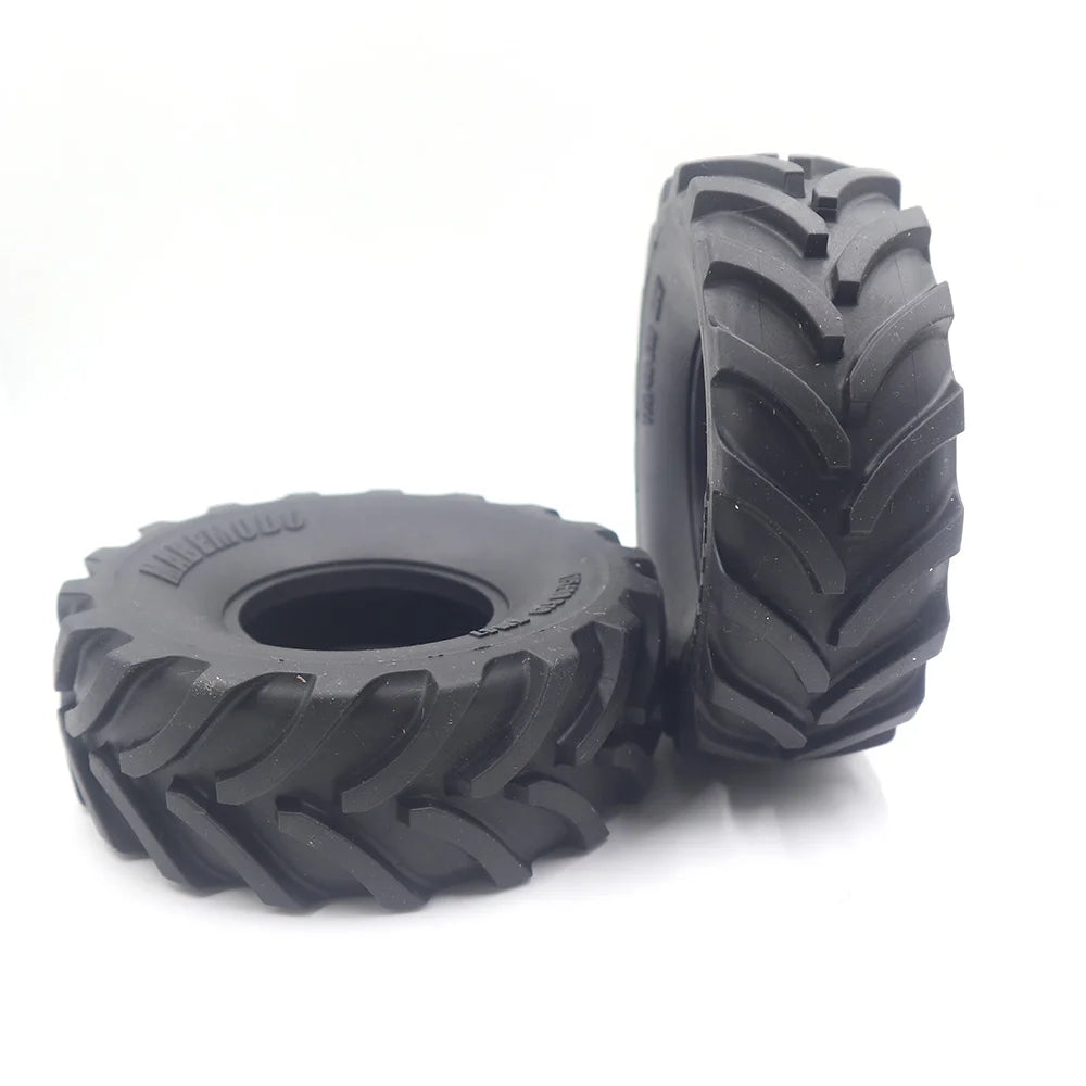 2Pcs 1.9inch High Quality Rubber Staggered Texture Tires for 1/10 RC Crawler Car Truck TRX4 Defender AXIAL SCX10 RC4WD Wheels