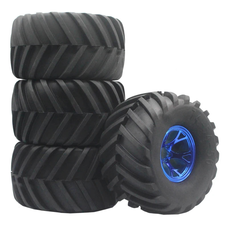 RC 1:10 Monster Truck Rubber Wheel & Tires - 4Pcs