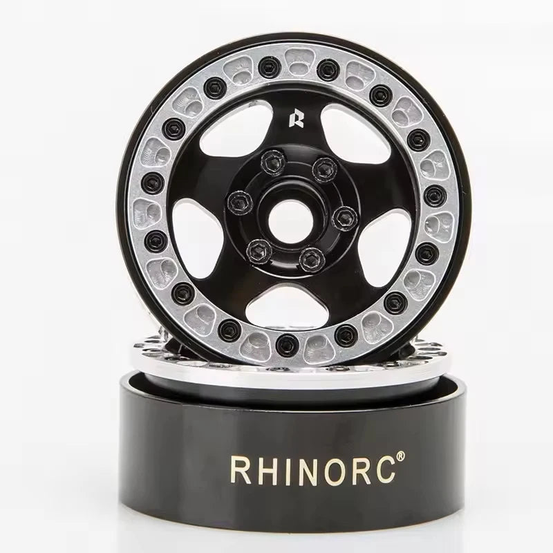 RhinoRC 1.9" Brass Aluminum Alloy Beadlock Wheel Rim 24.5mm Narrow Width 127g for 1/10 RC Crawler Car SCX10 TRX4 VS4-10 Gen8
