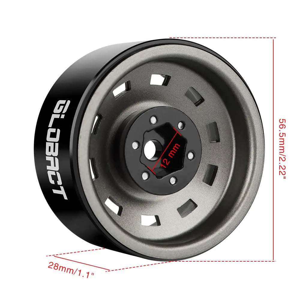GLOBACT 1.9 Beadlock Wheels RC Wheel Hub for 1/10 TRX4 TRX6 Axial SCX10 I II III Pro Redcat RC Crawler Upgrade Accessories