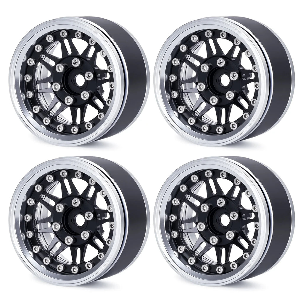 1.9" Aluminum Beadlock Wheels - Adjustable Offset Wheel Rims for 1/10 RC Crawler, Fits TRX4, Axial SCX10, Redcat GEN8, RC4WD D90