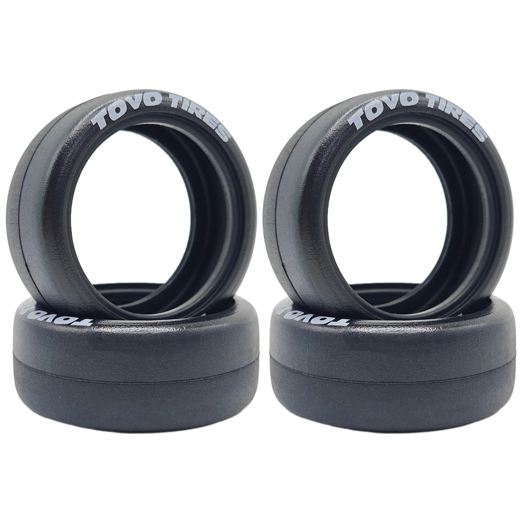 4Pcs 1/10 RC Drift Wheels Tires Hard Drift Racing Smooth Tread Tyres For 1:10 1/12 On Road Car TT01 TT02 Traxxas XV02 XV01 TA06