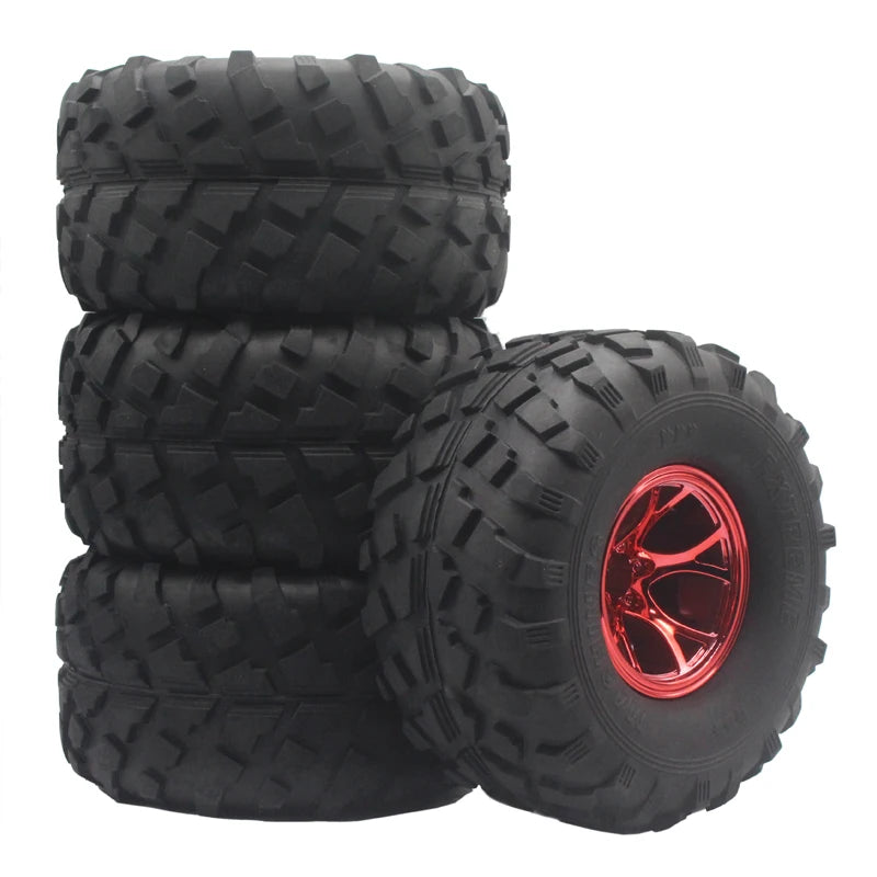RC 1:10 Monster Truck Rubber Tires Tyre+Plastic Wheel Rim 4Pcs For HPI HSP 94188/94111/94108
