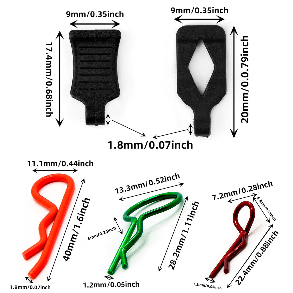 RC Car Body Shell Clips 1/10, 1/12, 1/16