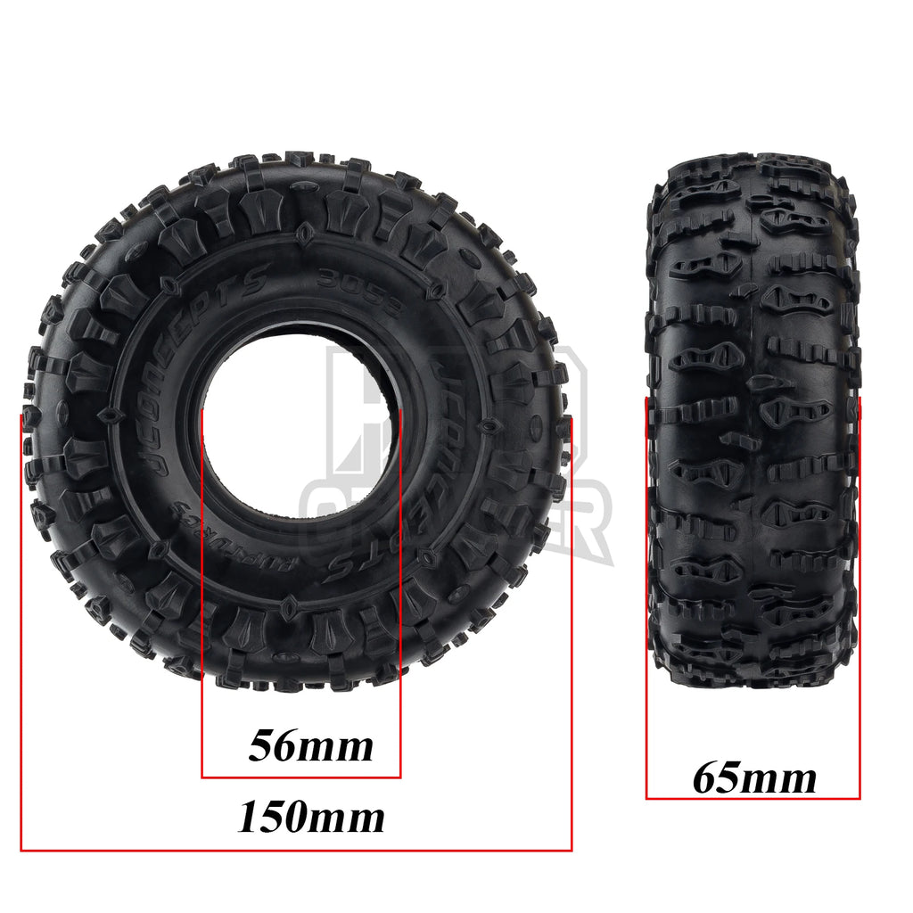 2.2Inch Jconcepts Rubber Tyre 150*65MM RC Car 2.2 Wheel Tires for 1/10 RC Crawler Wraith RR10 RBX10 Capra SCX10 TRX4