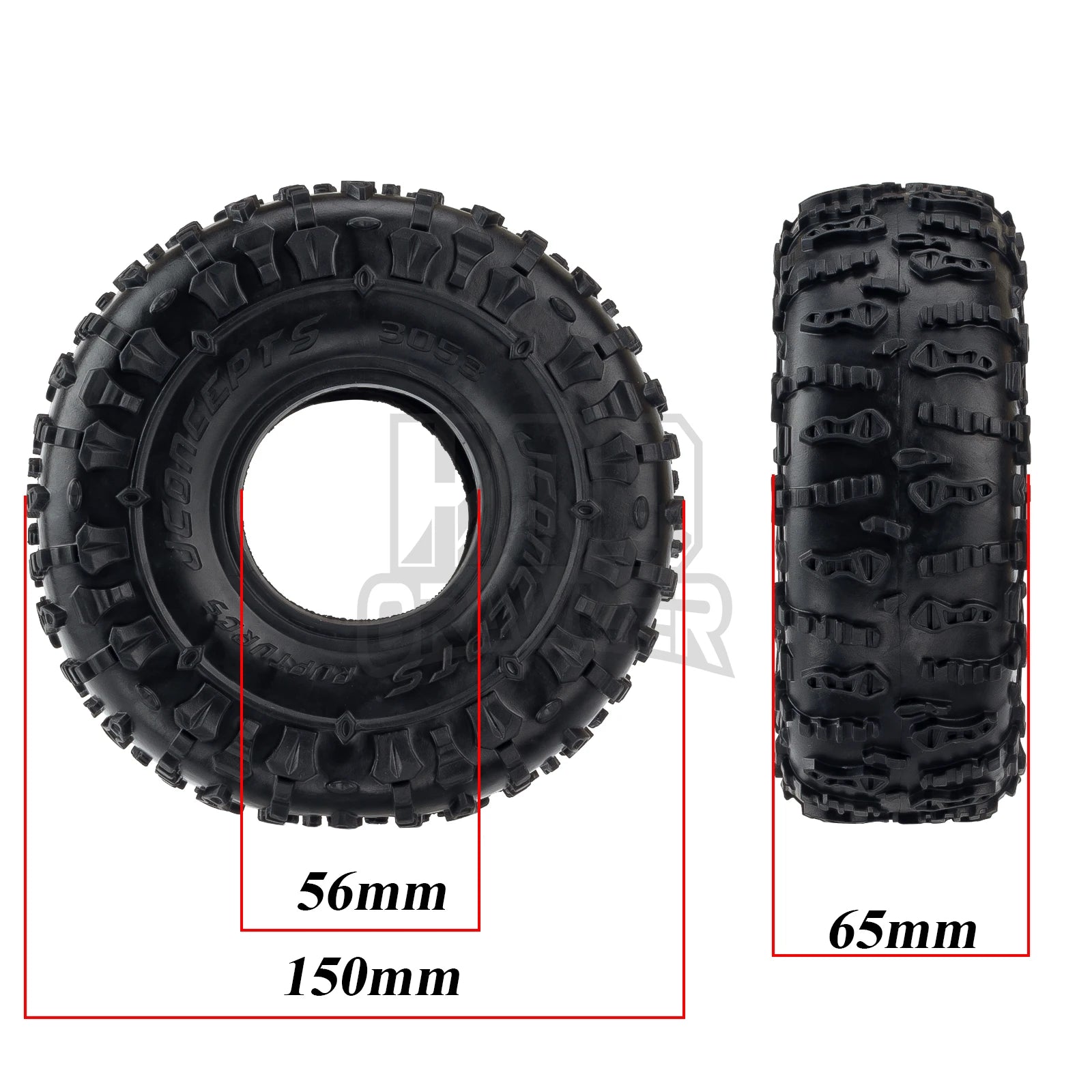 2.2Inch Jconcepts Rubber Tyre 150*65MM RC Car 2.2 Wheel Tires for 1/10 RC Crawler Wraith RR10 RBX10 Capra SCX10 TRX4
