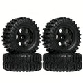 RC 1.9" Beadlock Wheels and Tires Set for 1/12 M-J-X H12Y H12Y+ H12P MN-128 RC Crawler,Wheels Tire OD 90MM/3.54"