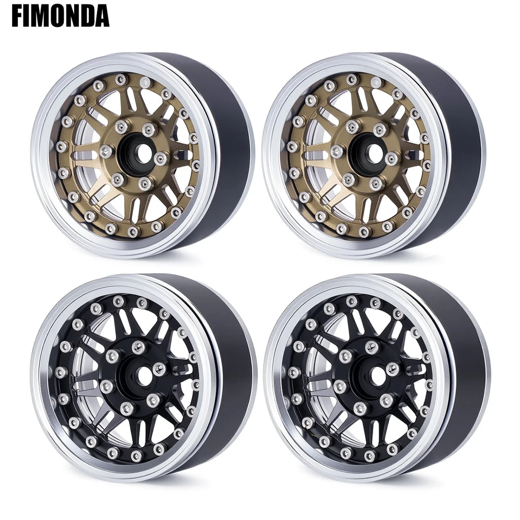 1.9" Aluminum Beadlock Wheels - Adjustable Offset Wheel Rims for 1/10 RC Crawler, Fits TRX4, Axial SCX10, Redcat GEN8, RC4WD D90