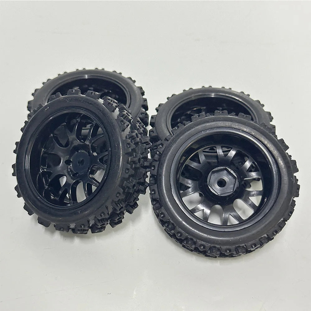 4pcs RC 12mm Hex Rally Wheels and Tires Suitable for 1/12 1/14 1/16 1/18 RC Off Road On-Roas Touring Small Buggy
