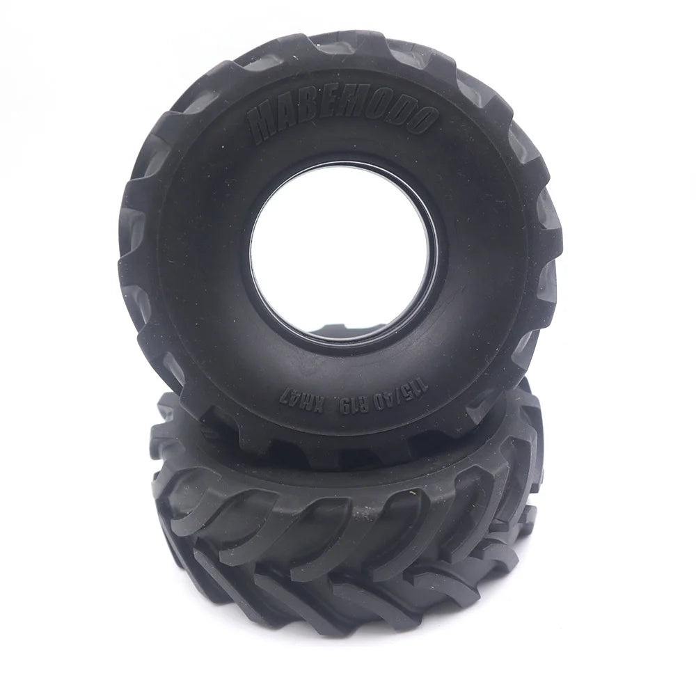 2Pcs 1.9inch High Quality Rubber Staggered Texture Tires for 1/10 RC Crawler Car Truck TRX4 Defender AXIAL SCX10 RC4WD Wheels