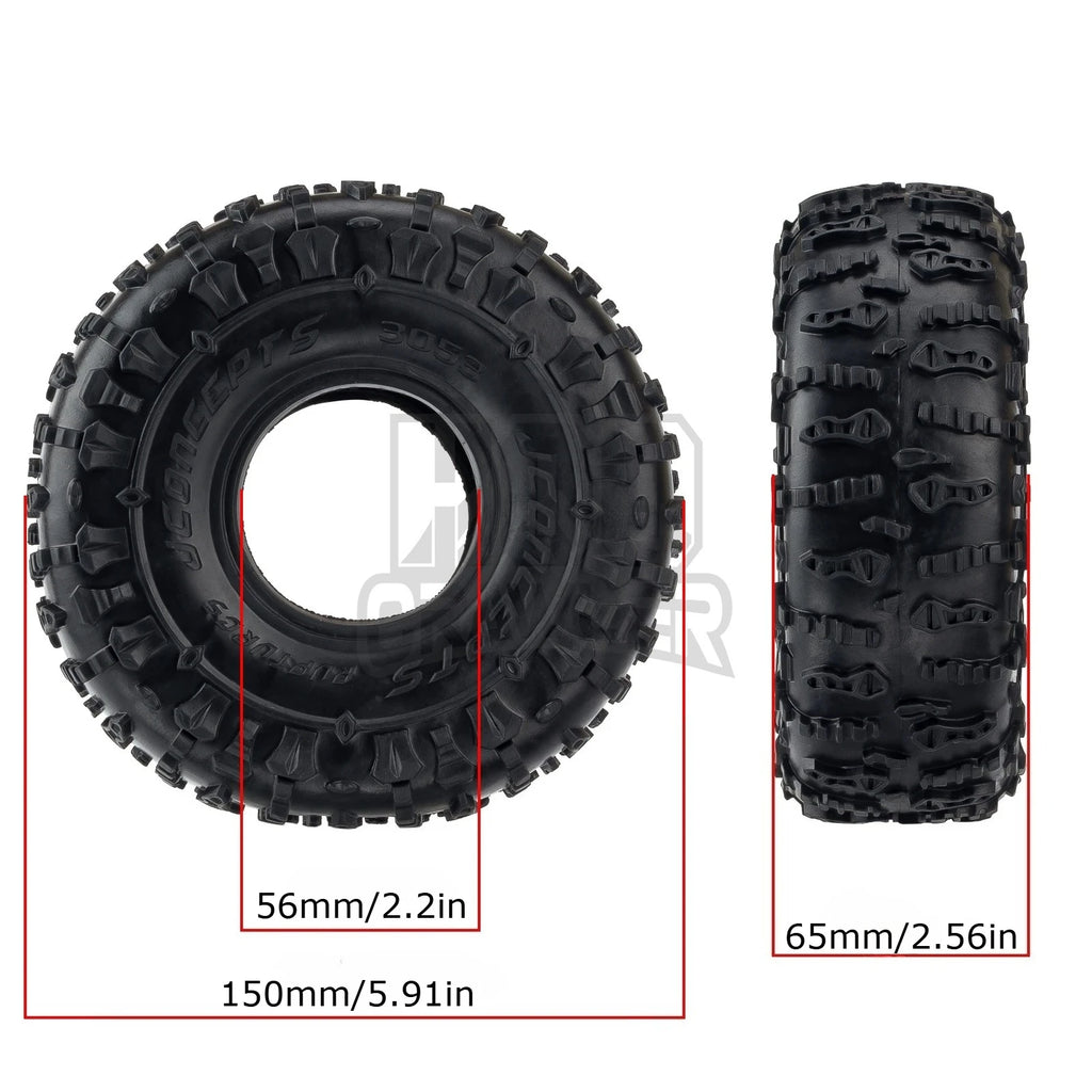 2.2Inch Jconcepts Rubber Tyre 150*65MM RC Car 2.2 Wheel Tires for 1/10 RC Crawler Wraith RR10 RBX10 Capra SCX10 TRX4