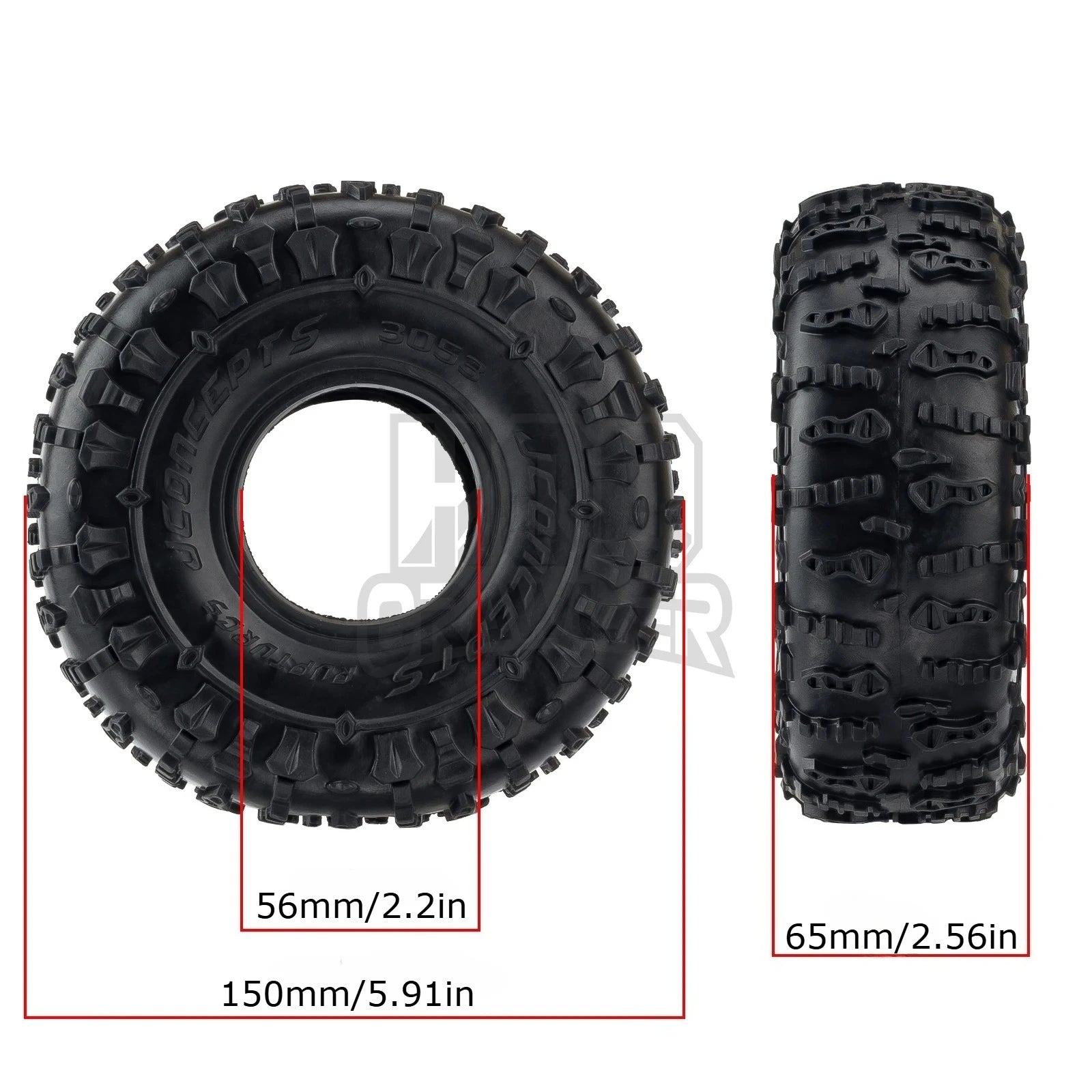 2.2Inch Jconcepts Rubber Tyre 150*65MM RC Car 2.2 Wheel Tires for 1/10 RC Crawler Wraith RR10 RBX10 Capra SCX10 TRX4