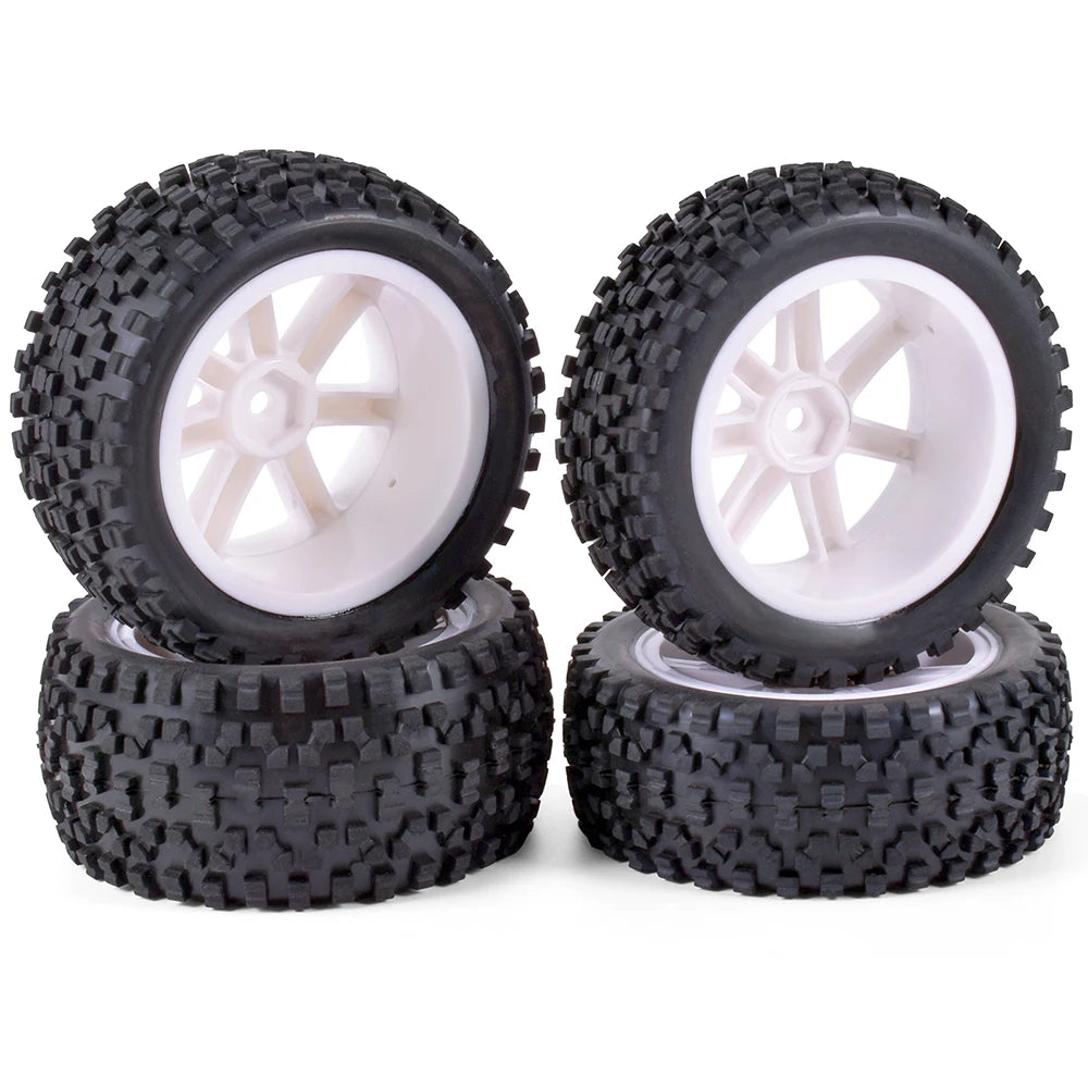 RC Car Wheels and Tires 1/10 Scale 12mm Hex for WLtoys 144001 124019 12428 124017 Upgrades
