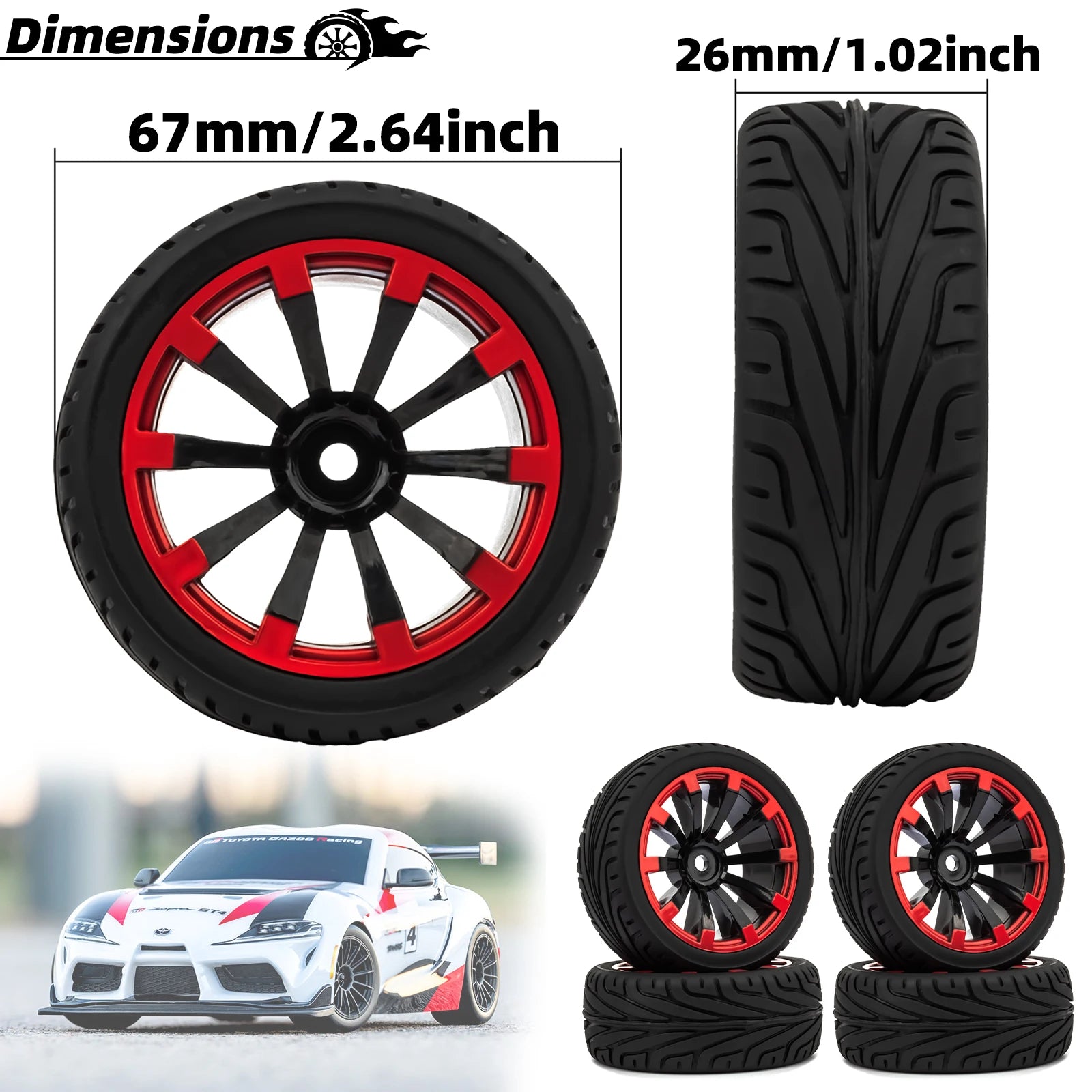 2.55" wheel & Tire - 12mm Hex