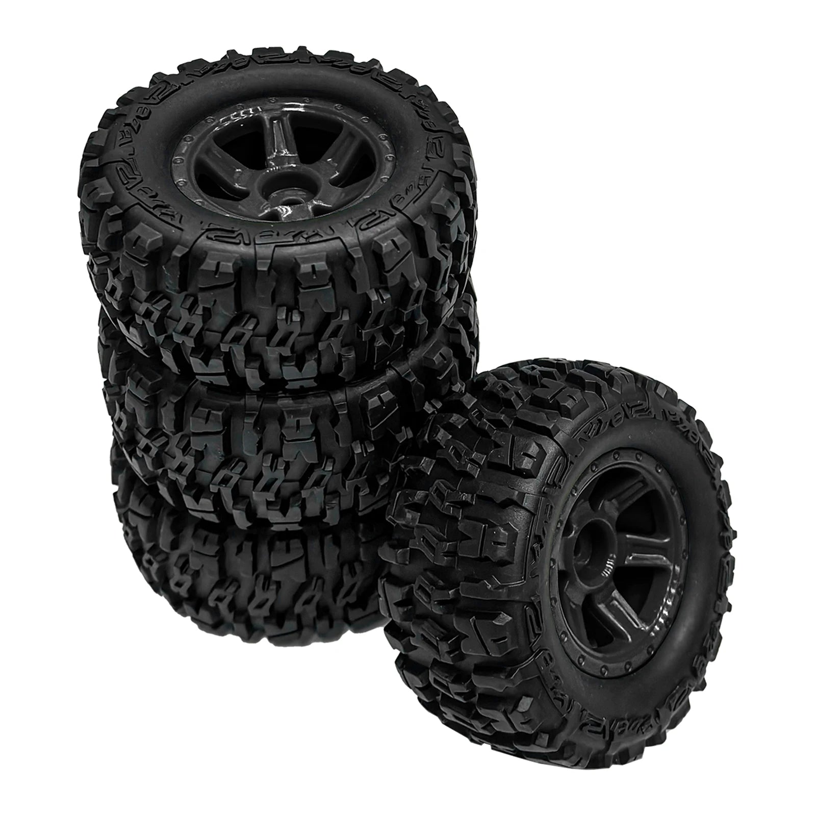 90mm Rubber Wheel & Tires - 12mm Hex Hub