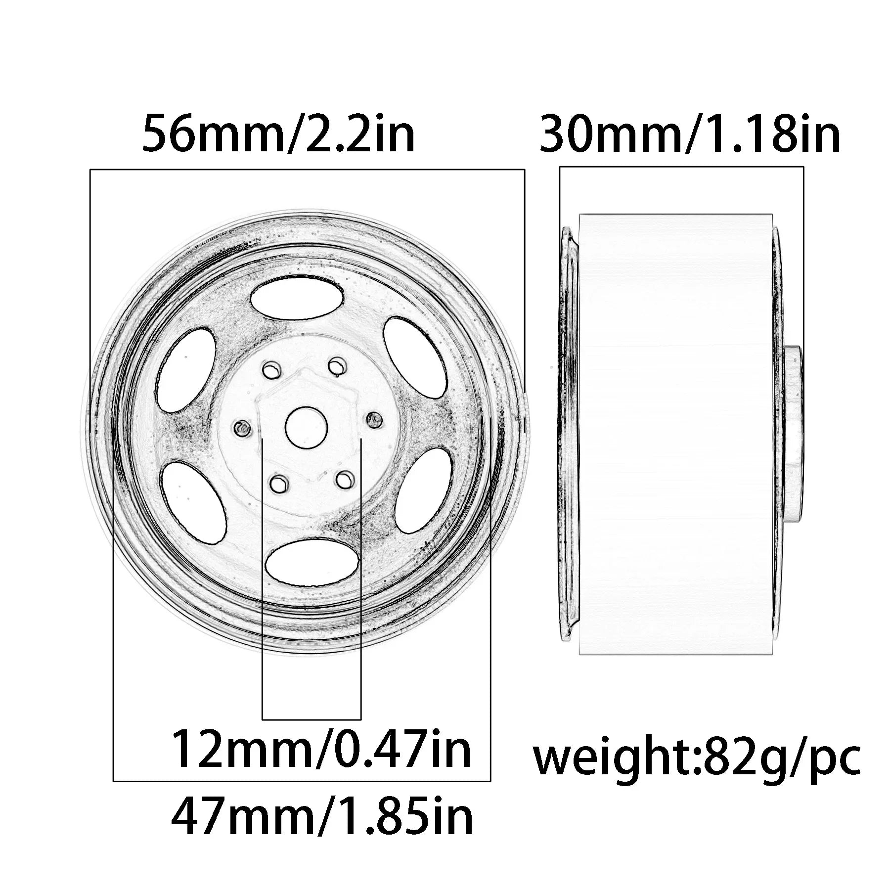 RC Rims 4pcs 1.9 Inch Beadlock RC Wheel Rim Set Wheel Hub for 1:10 RC Crawler Axial SCX10 II 90046 SCX10 III AXI03007 TRX4 D90