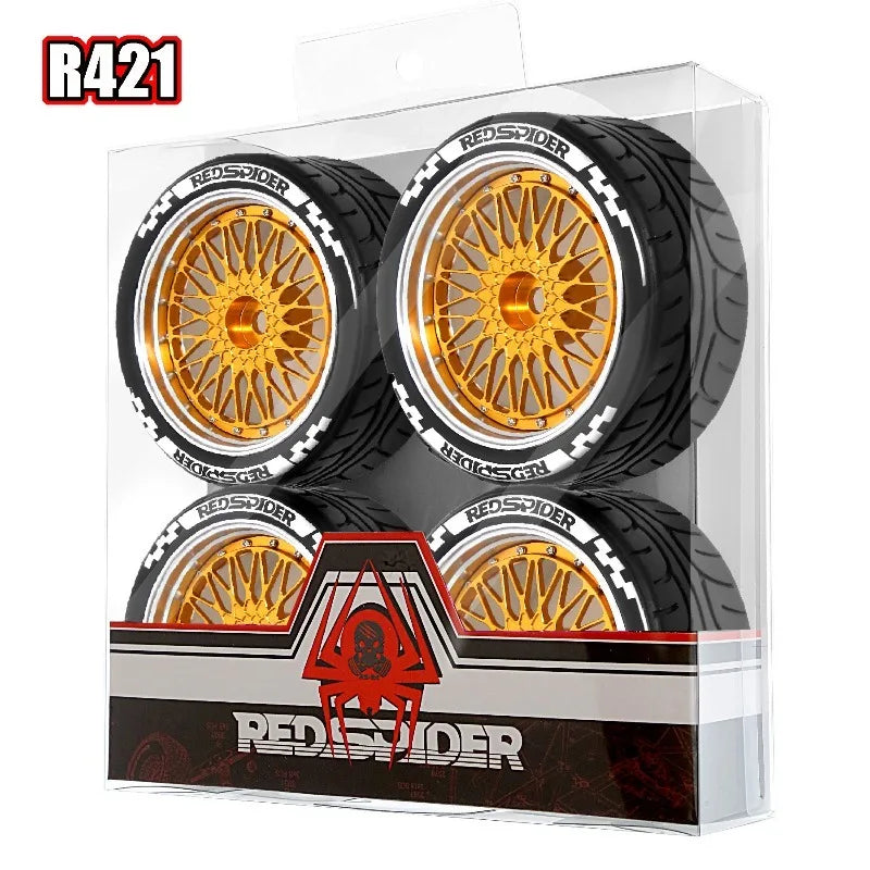 1/10 RC Racing Wheels Tires Metal Wheel Rims Hub12mm Hex for 1:10 RC On Road Car Tamiya Kyosho TT01 TT02 XV01PTG-2 HSP HPI