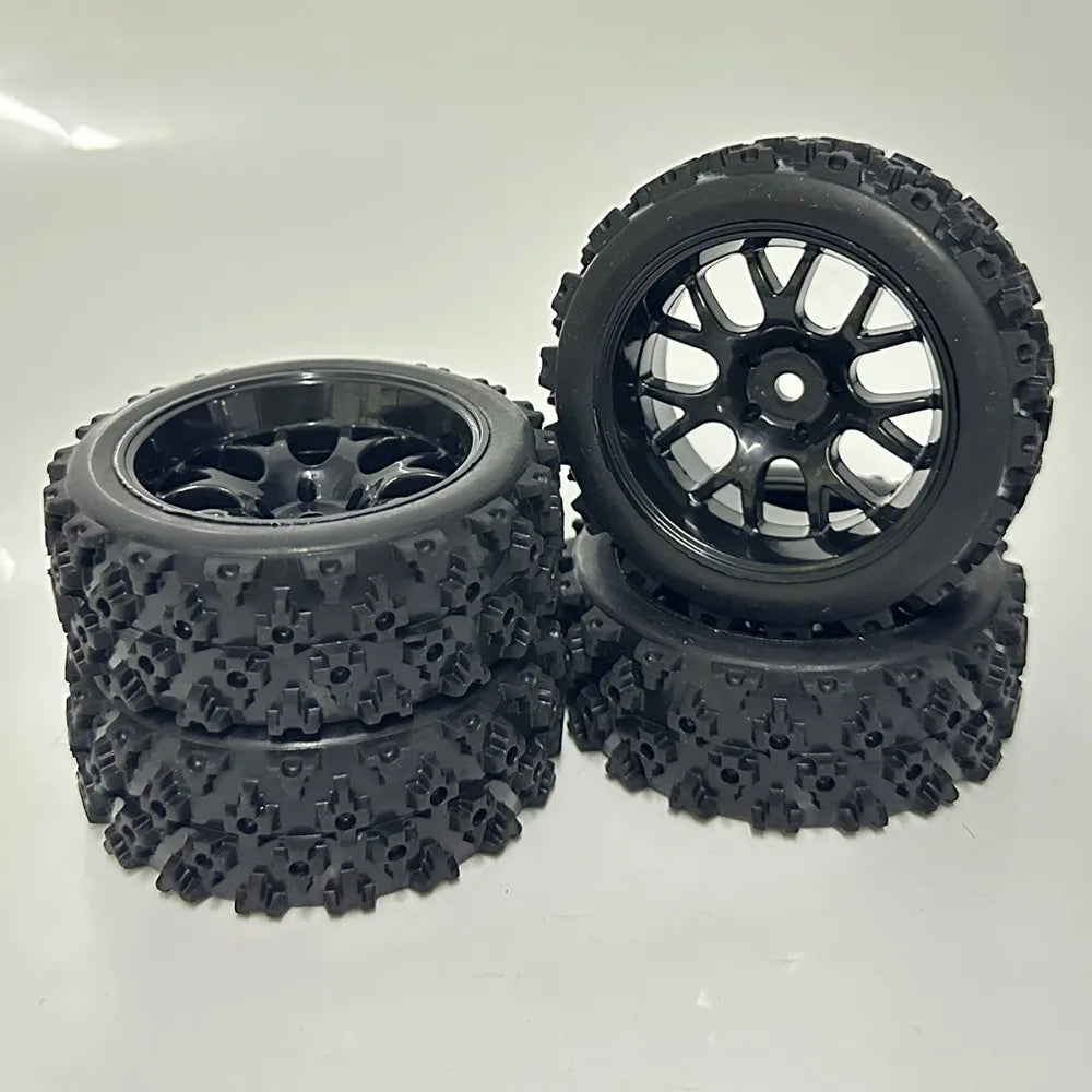 4pcs RC 12mm Hex Rally Wheels and Tires Suitable for 1/12 1/14 1/16 1/18 RC Off Road On-Roas Touring Small Buggy