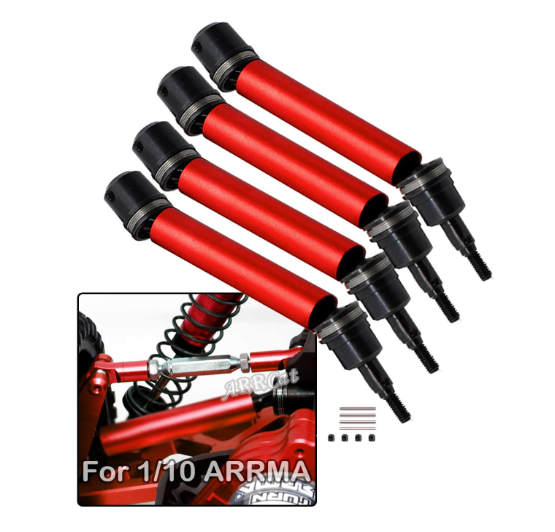 IRonManRC ARRMA 1/10  4X4 3S FRONT & REAR DRIVE SHAFTS ( 4 PACK )