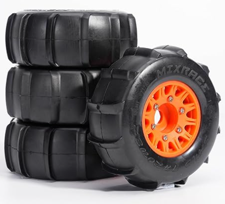 IRonManRc Sand & Snow Paddle Wheel & Tire Set for 1/10 RC Truck Fits All 12/14/17 mm Hexes 4 pcs