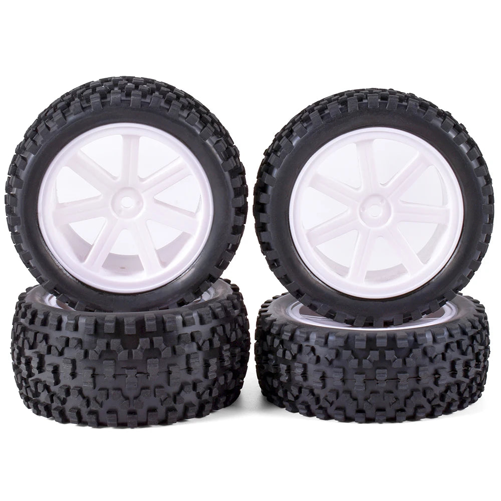 RC Car Wheels and Tires 1/10 Scale 12mm Hex for WLtoys 144001 124019 12428 124017 Upgrades