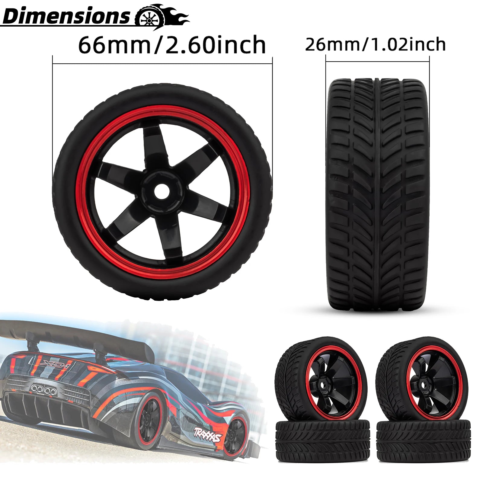 2.55" wheel & Tire - 12mm Hex