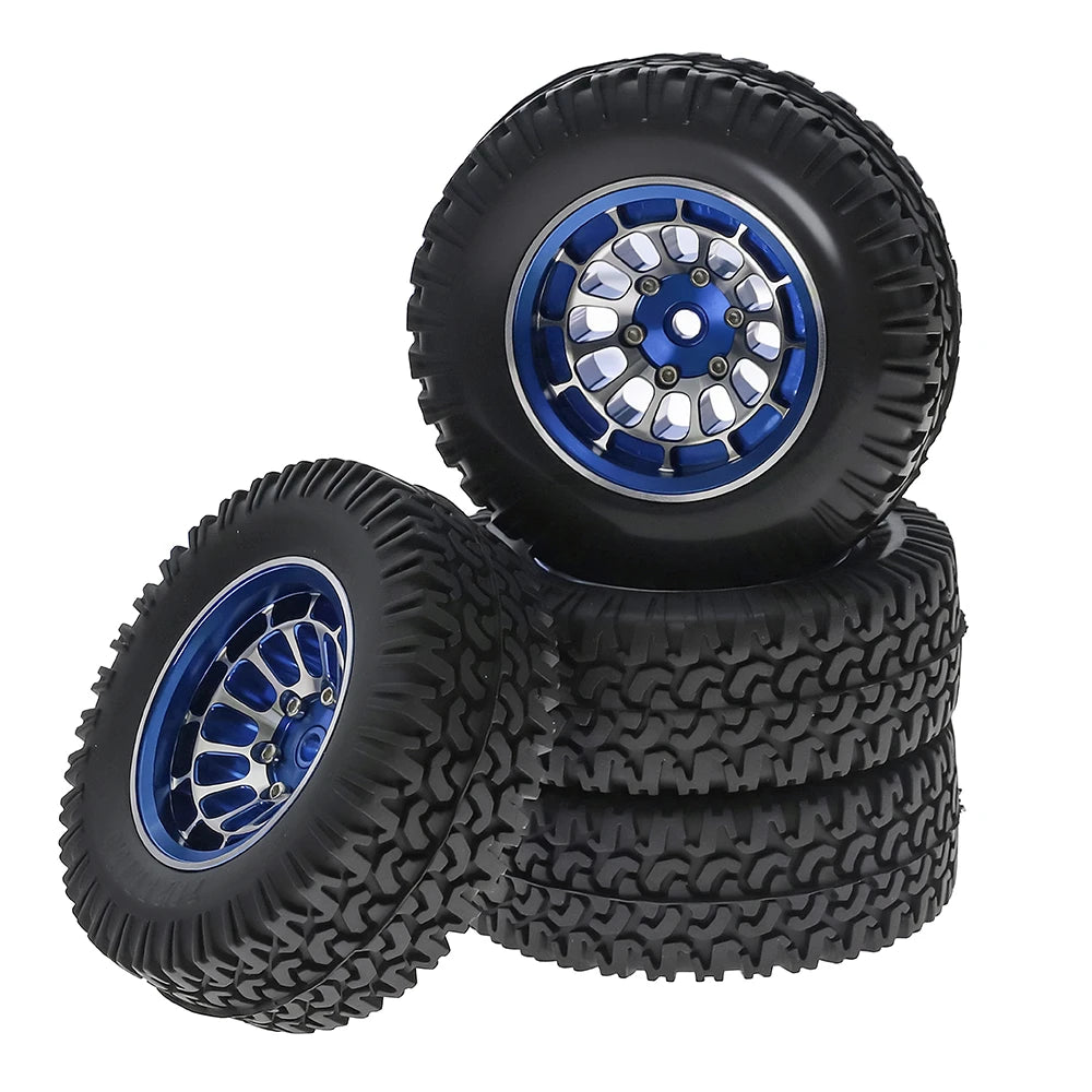 1.55-inch Metal Wheel Hub+rubber Tire For 1/10 Rc Rock Crawler Cars Axial 90069 Rgt Rc4wd D90 Cc01 Tf02 Lc70