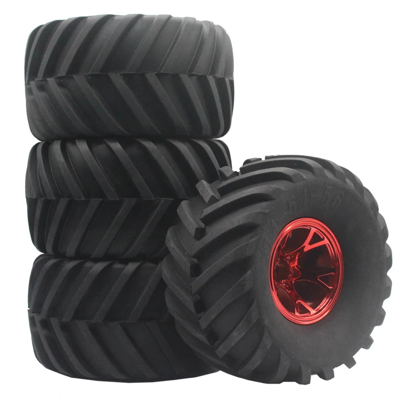 RC 1:10 Monster Truck Rubber Wheel & Tires - 4Pcs
