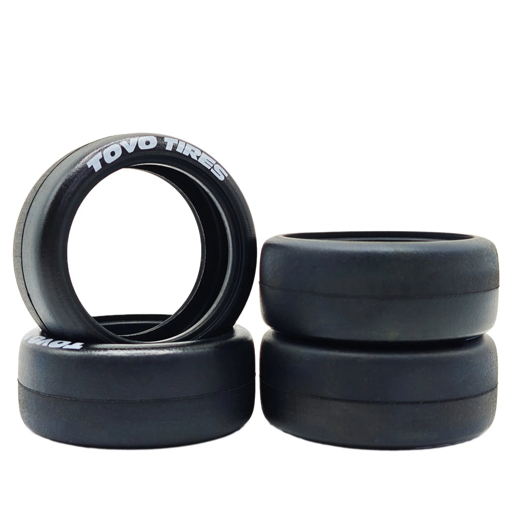 4Pcs 1/10 RC Drift Wheels Tires Hard Drift Racing Smooth Tread Tyres For 1:10 1/12 On Road Car TT01 TT02 Traxxas XV02 XV01 TA06