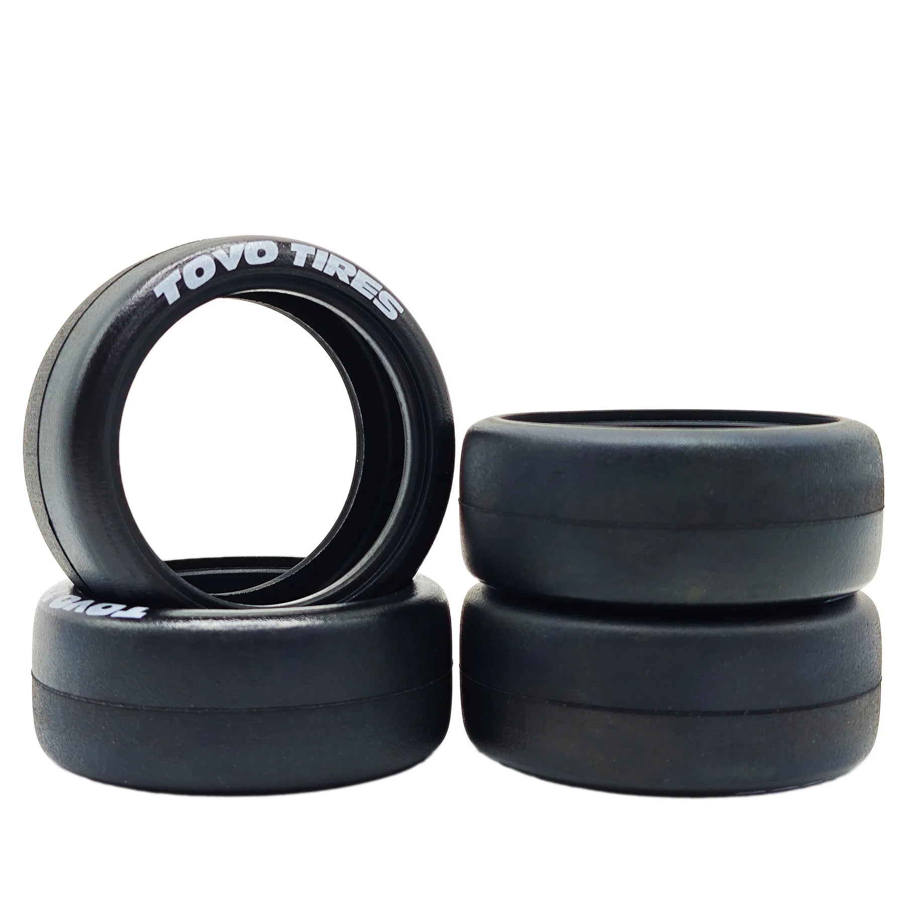 4Pcs 1/10 RC Drift Wheels Tires Hard Drift Racing Smooth Tread Tyres For 1:10 1/12 On Road Car TT01 TT02 Traxxas XV02 XV01 TA06