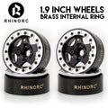 RhinoRC 1.9" Brass Aluminum Alloy Beadlock Wheel Rim 24.5mm Narrow Width 127g for 1/10 RC Crawler Car SCX10 TRX4 VS4-10 Gen8