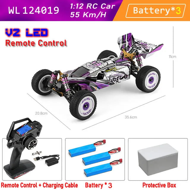 1:12 WLtoys 124016 124019 Pro - 4WD RC Car - High Speed Brushless Motor