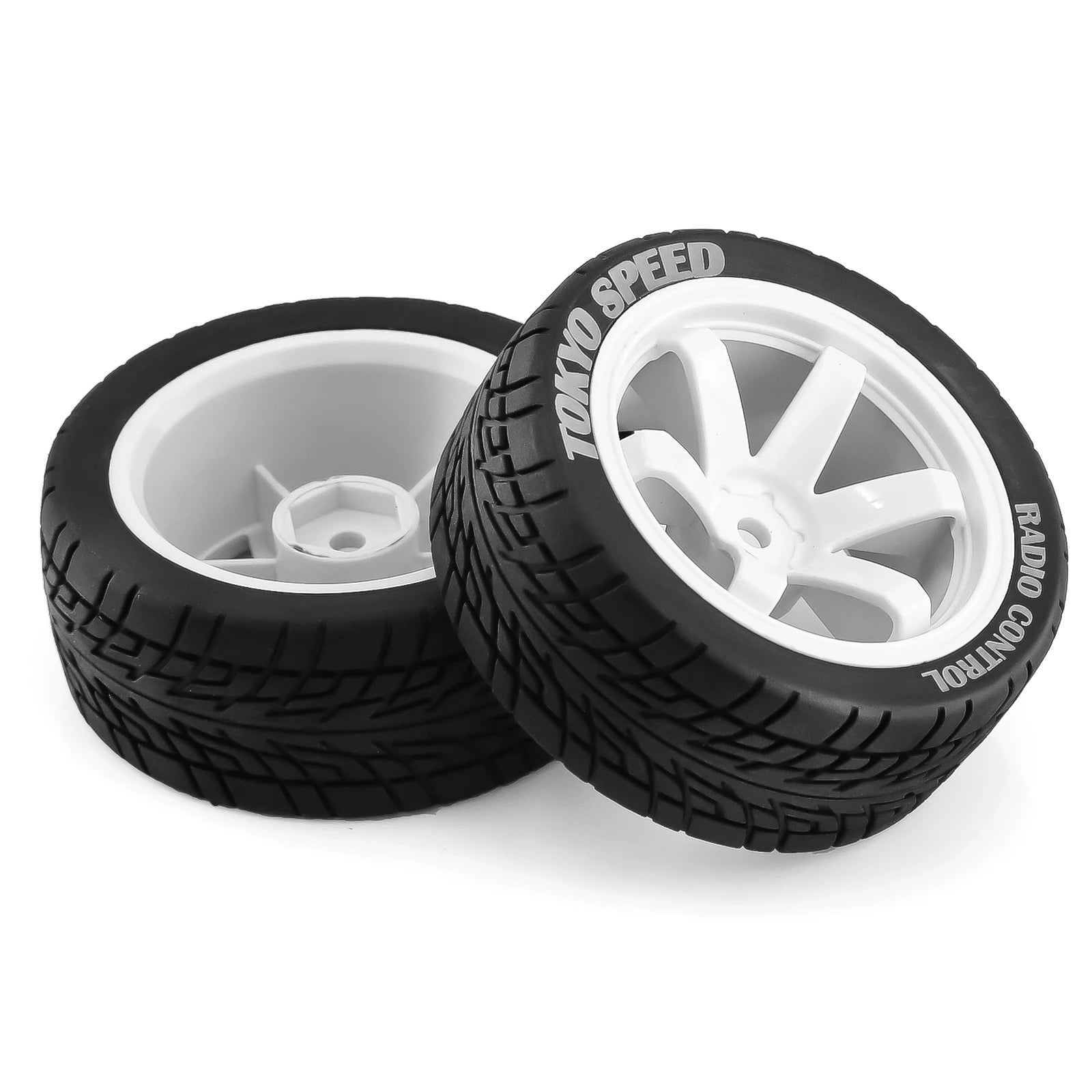 RS 1/10 RC Rally Racing Wheels Tires On Road Car Rubber Tyres 12mm Hex for HPI KYOSHO Tamiya XV02 XV01 TA06 TT01 TT02 PTG2