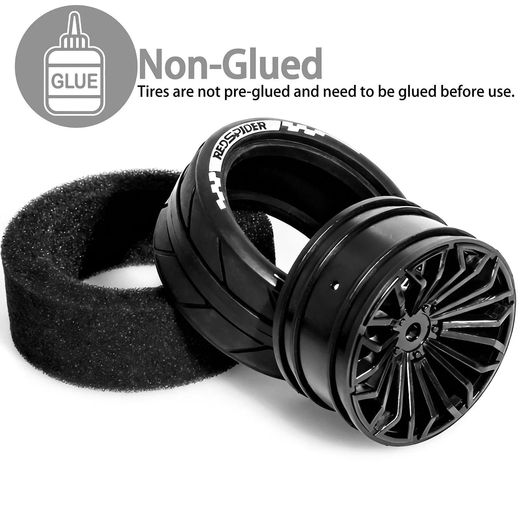 1/10 RC On Road Tires OD 2.55'' Plastic Wheels 12mm Hex for 1:10 Racing Touring Street Car Tamiya TT01 HPI KYOSHO HSP PTG2