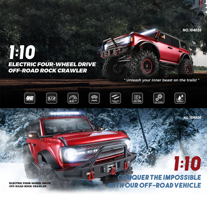 1/10 WLtoys 104020 RC Car - 4WD Off-Road Scale Crawler