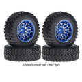 1.55-inch Metal Wheel Hub+rubber Tire For 1/10 Rc Rock Crawler Cars Axial 90069 Rgt Rc4wd D90 Cc01 Tf02 Lc70