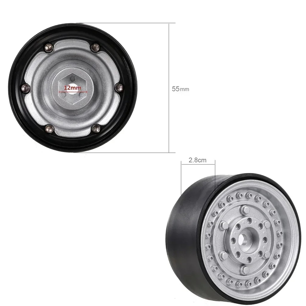 116g/pcs 1.9" Beadlock Wheel Rim for 1/10 RC Crawler Car Axial SCX10 90046 RedCat Gen8 Trxs TRX-4