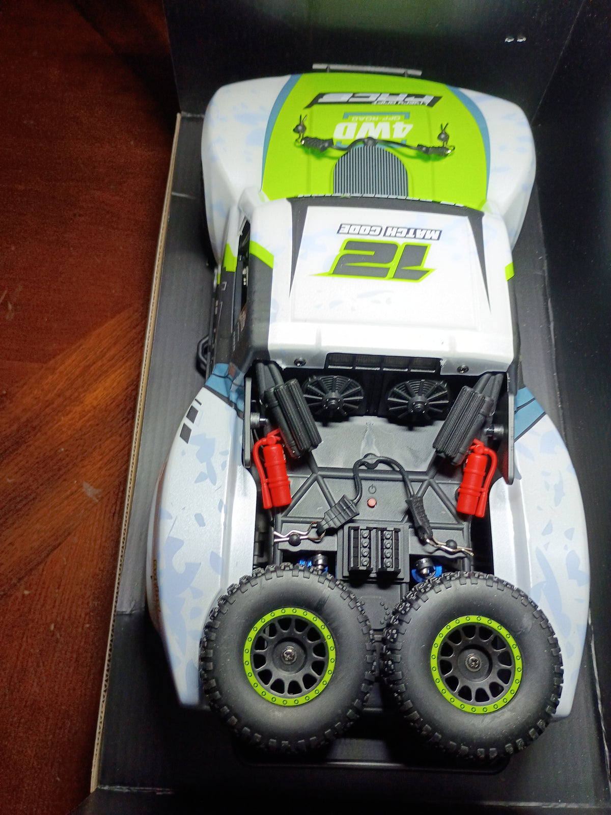 HB Toys Livery Drift Race 1/12 Scale 4WD RC Truck with Smart Gyro Steering Assist & Front/Rear/Roof Light Bar Kit